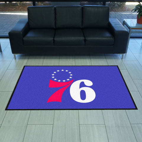 Philadelphia 76ers 4X6 High-Traffic Mat with Rubber Backing