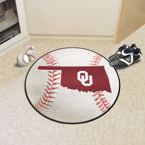 Oklahoma Baseball Mat Round - 27" diameter