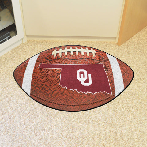 Oklahoma Football Mat NCAA Shaped - 20.5" x 32.5"