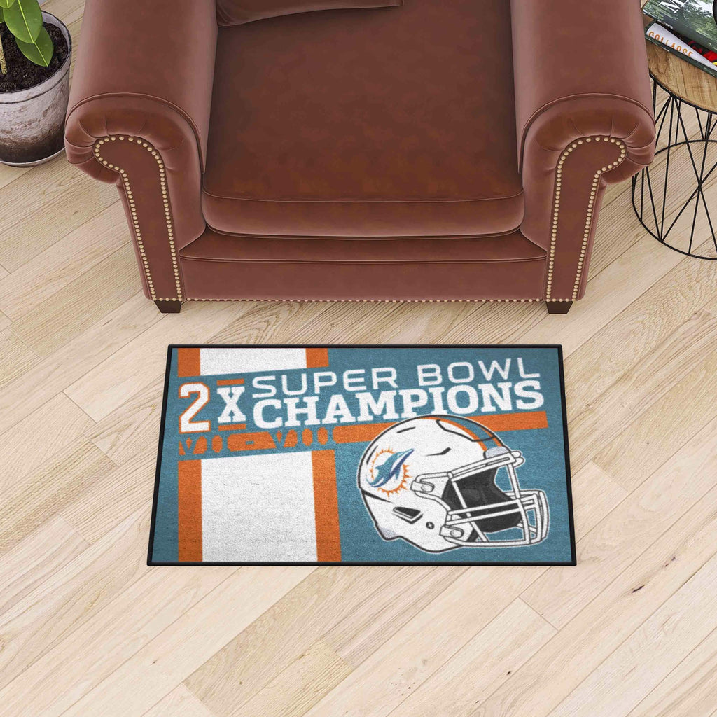 Miami Dolphins Dynasty Starter Mat Accent Rug - 19in. x 30in.