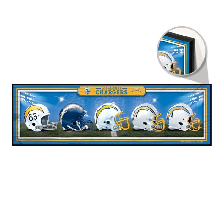 Los Angeles Chargers Sign 9x30 Wood Helmets Design