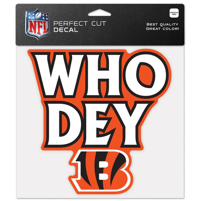 Cincinnati Bengals Decal 8x8 Perfect Cut Color Slogan