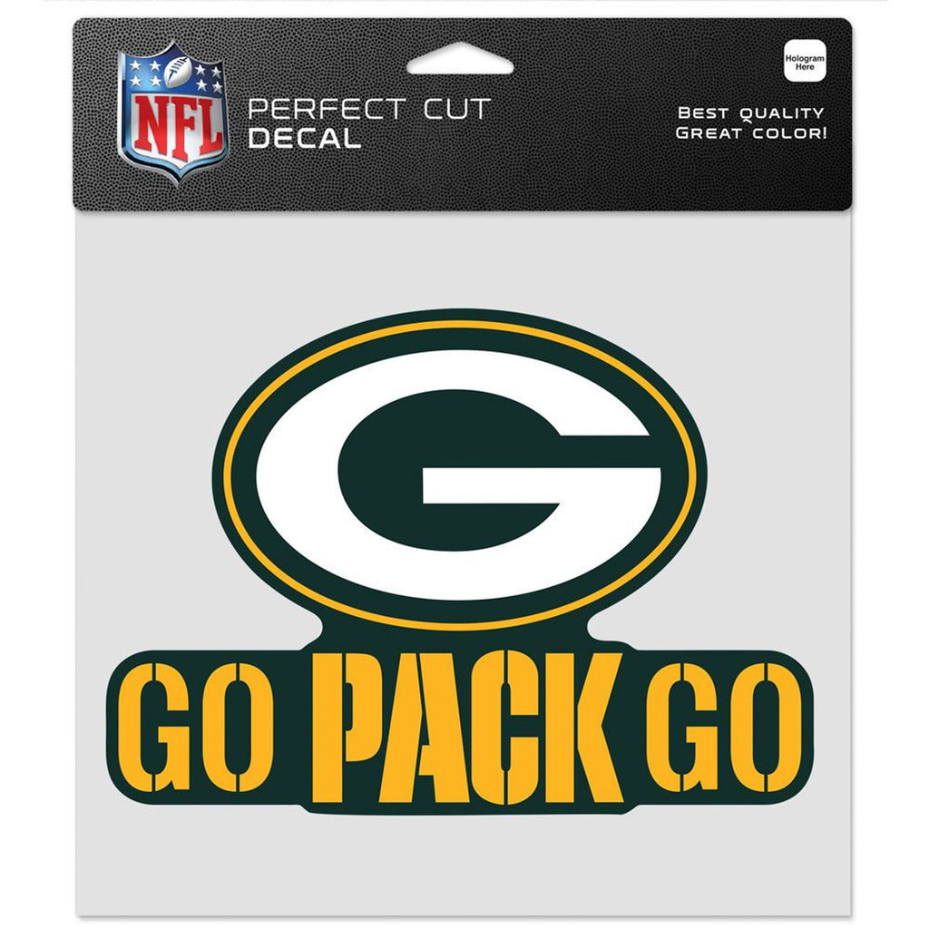 Green Bay Packers Decal 8x8 Perfect Cut Color Slogan