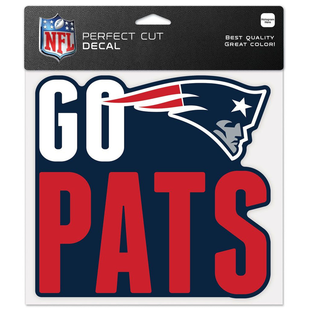 New England Patriots Decal 8x8 Perfect Cut Color Slogan