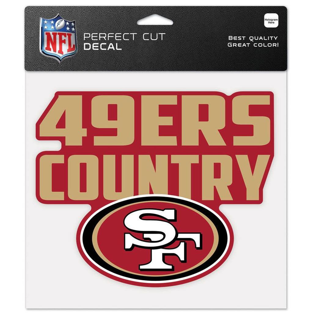 San Francisco 49ers Decal 8x8 Perfect Cut Color Slogan