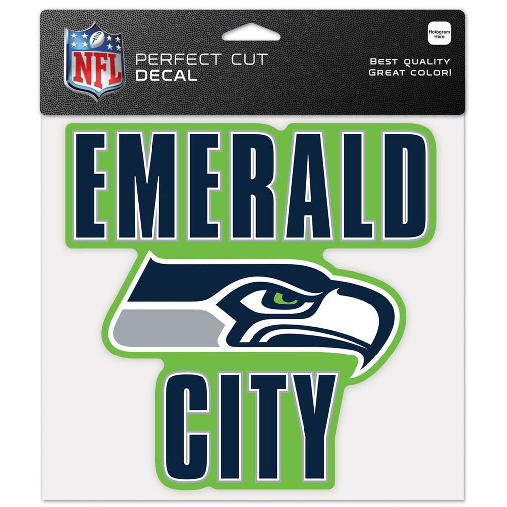 Seattle Seahawks Decal 8x8 Perfect Cut Color Slogan