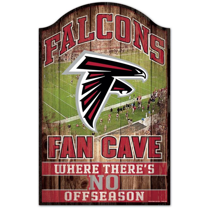 Atlanta Falcons Sign 11x17 Wood Fan Cave Design