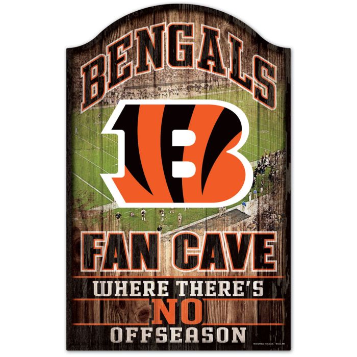 Cincinnati Bengals Sign 11x17 Wood Fan Cave Design