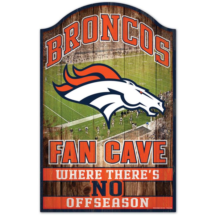 Denver Broncos Sign 11x17 Wood Fan Cave Design