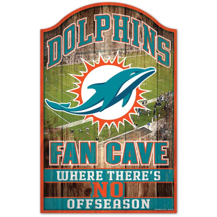 Miami Dolphins Sign 11x17 Wood Fan Cave Design