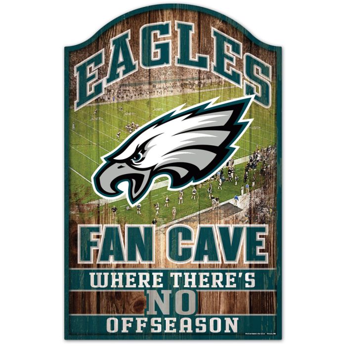 Philadelphia Eagles Sign 11x17 Wood Fan Cave Design