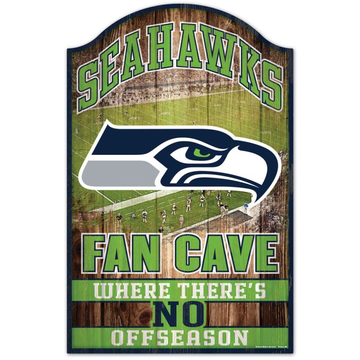 Seattle Seahawks Sign 11x17 Wood Fan Cave Design