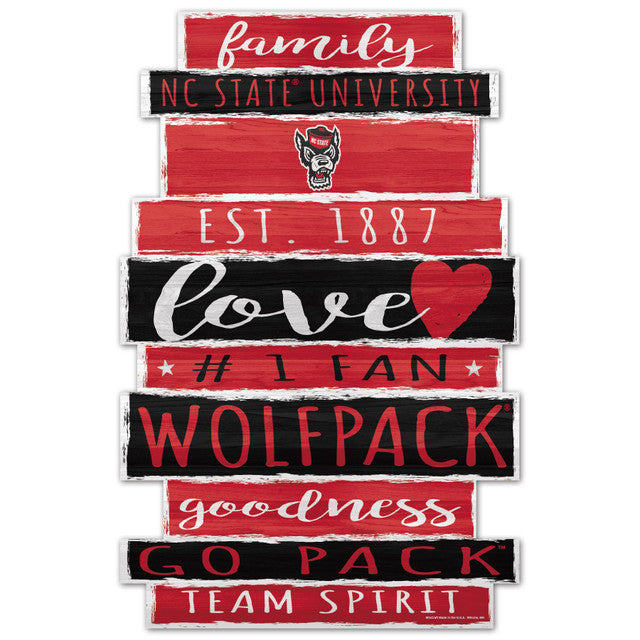 North Carolina State Wolfpack Sign 11x17 Wood Family Word