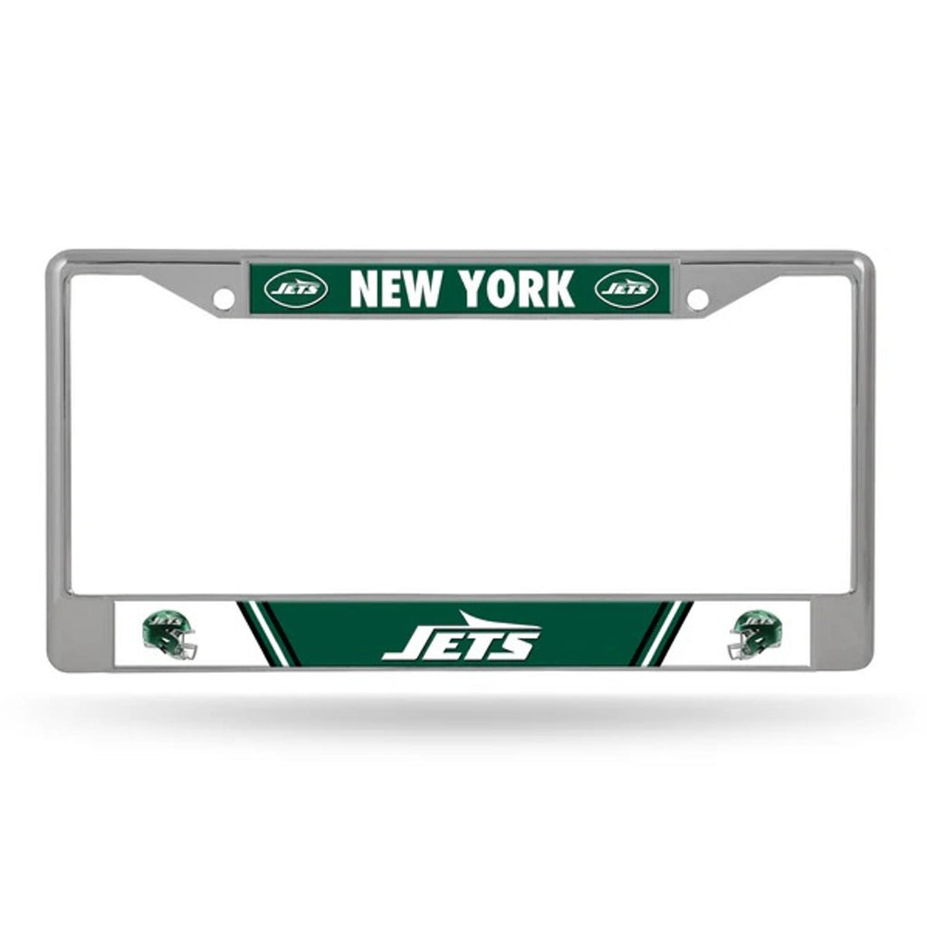 New York Jets License Plate Frame Chrome Printed Insert 2024