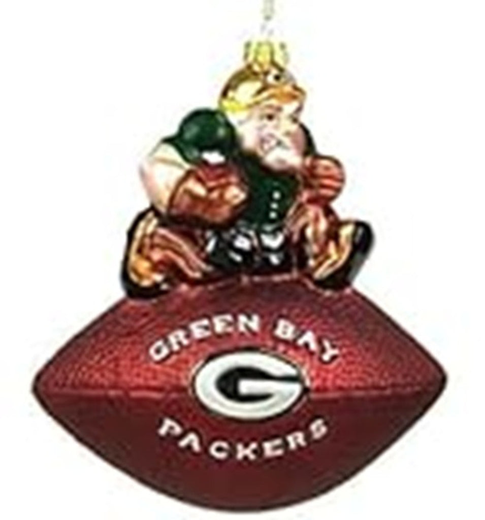 Green Bay Packers Mascot Football Ornament