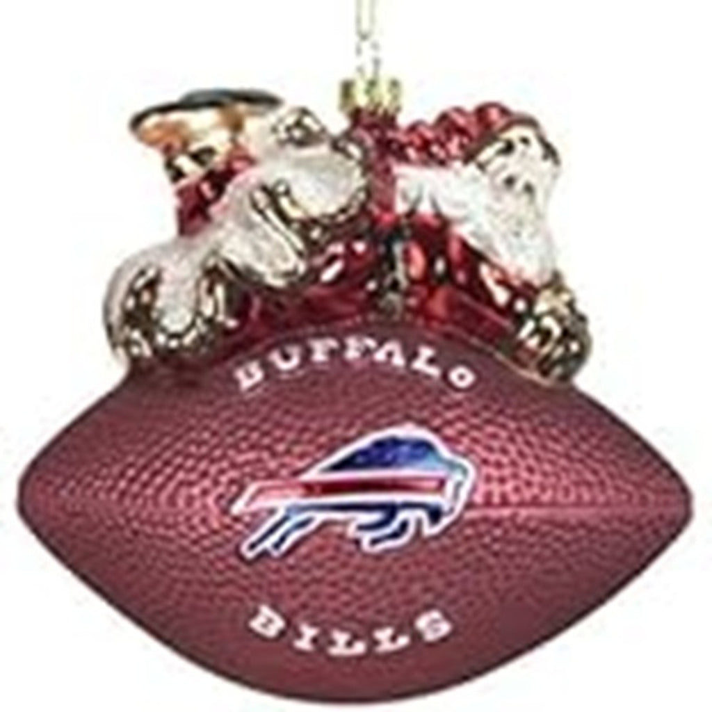 Buffalo Bills 5 1/2 Peggy Abrams Glass Football Ornament
