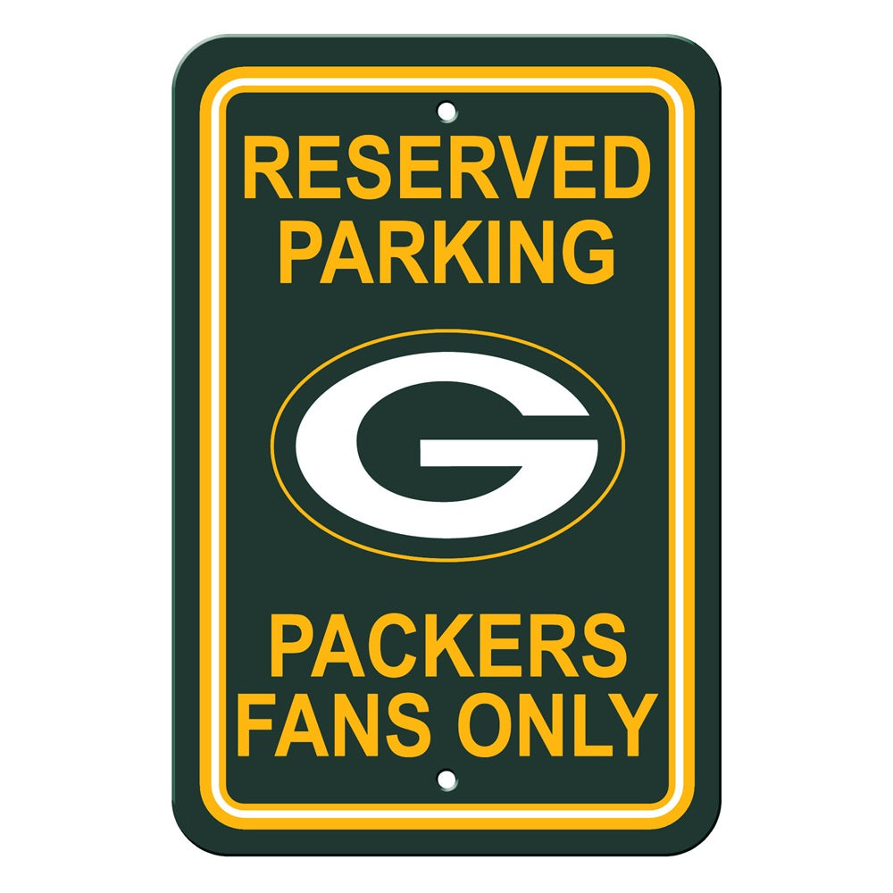 Green Bay Packers Sign 12x18 Plastic Reserved Parking Style