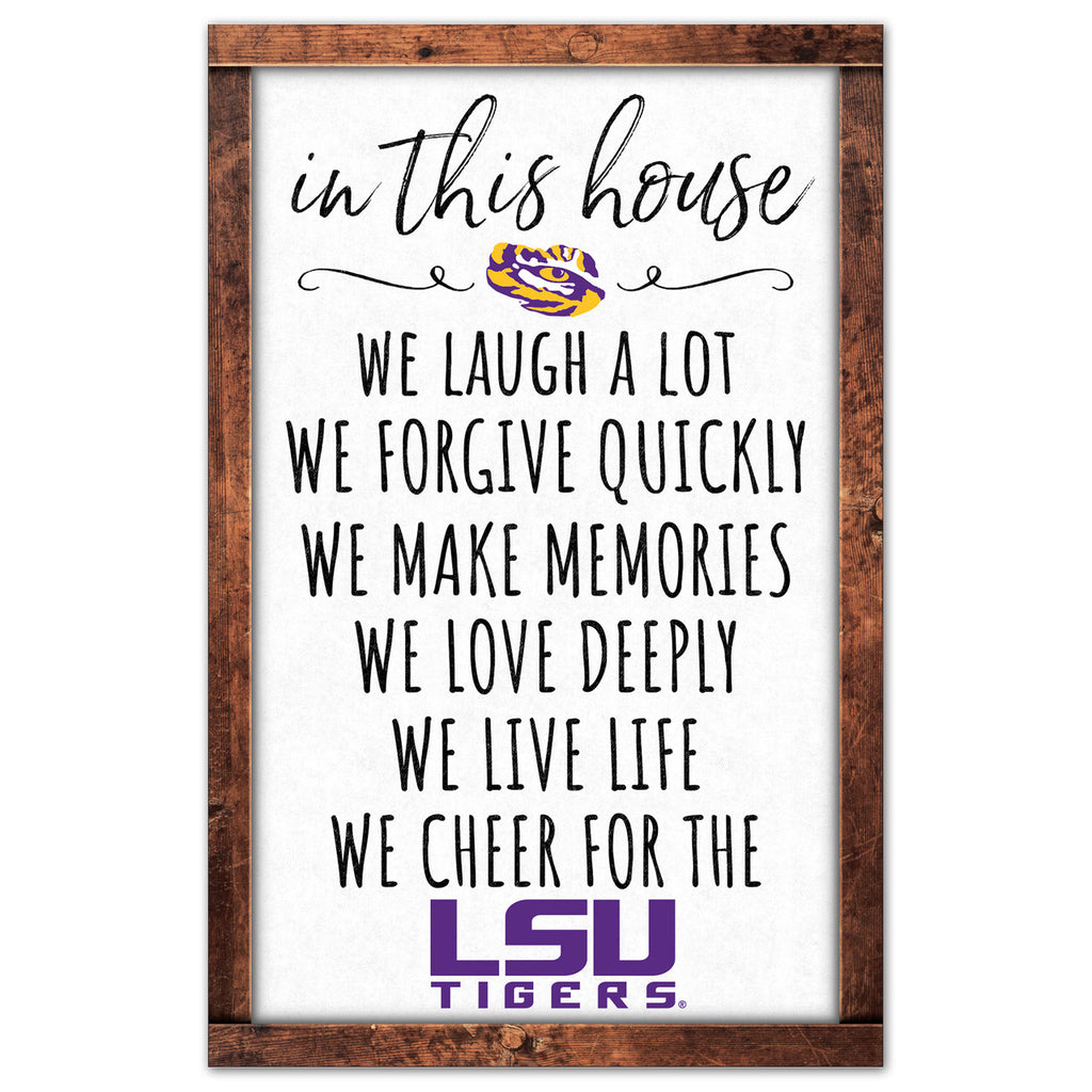 LSU Tigers Sign 11x17 Wood In This House