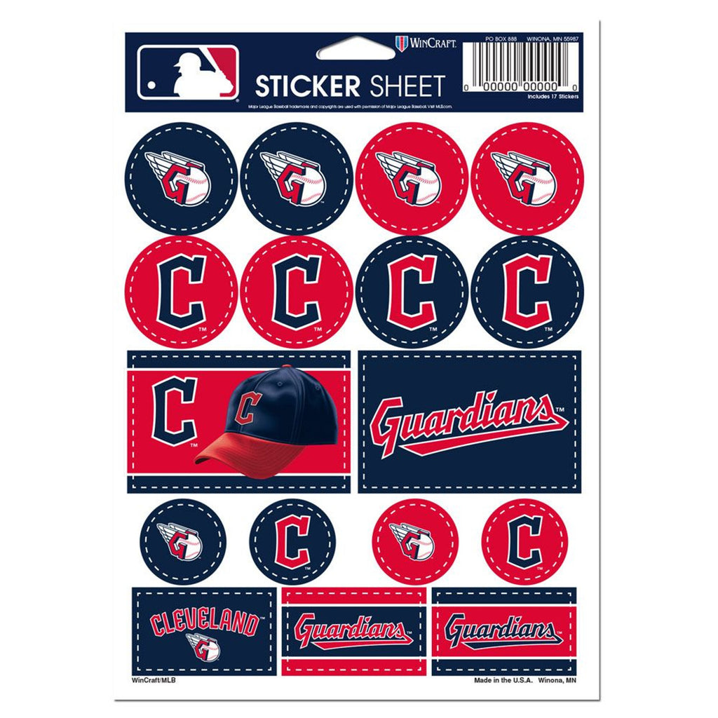 Cleveland Guardians Decal Sheet 5x7 Vinyl
