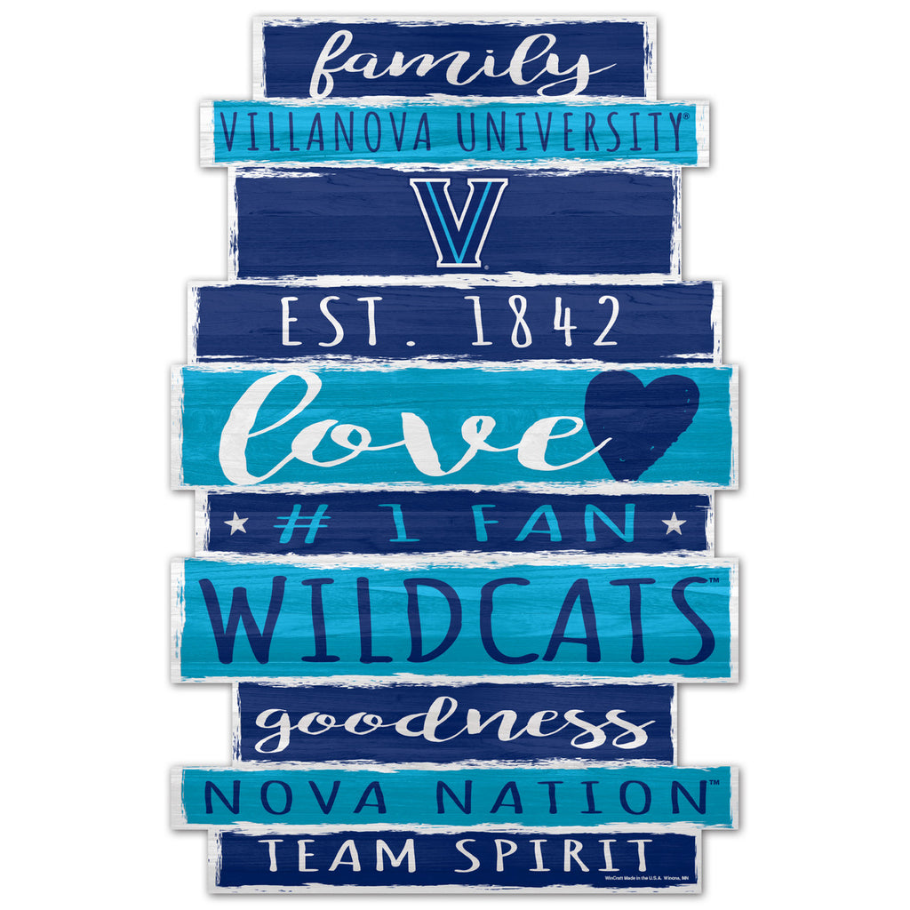 Villanova Wildcats Sign 11x17 Wood Family Word