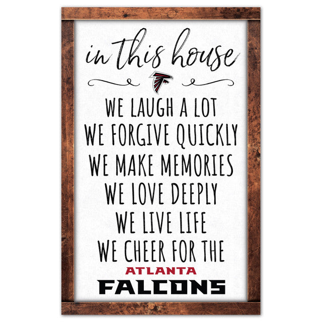 Atlanta Falcons Sign 11x17 Wood In This House