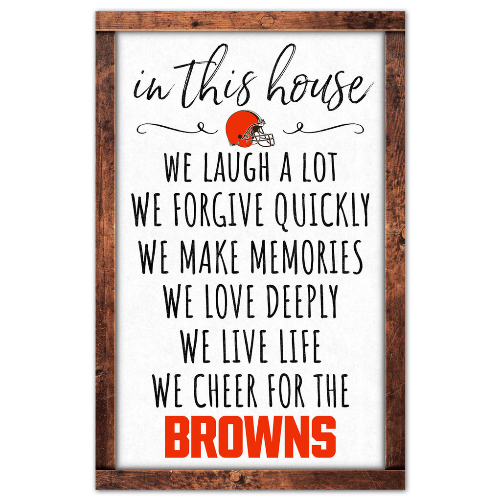Cleveland Browns Sign 11x17 Wood In This House