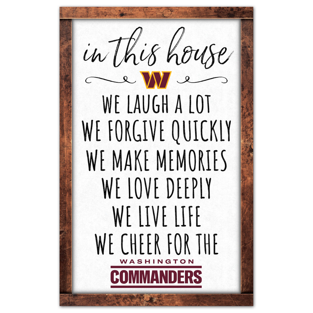Washington Commanders Sign 11x17 Wood In This House