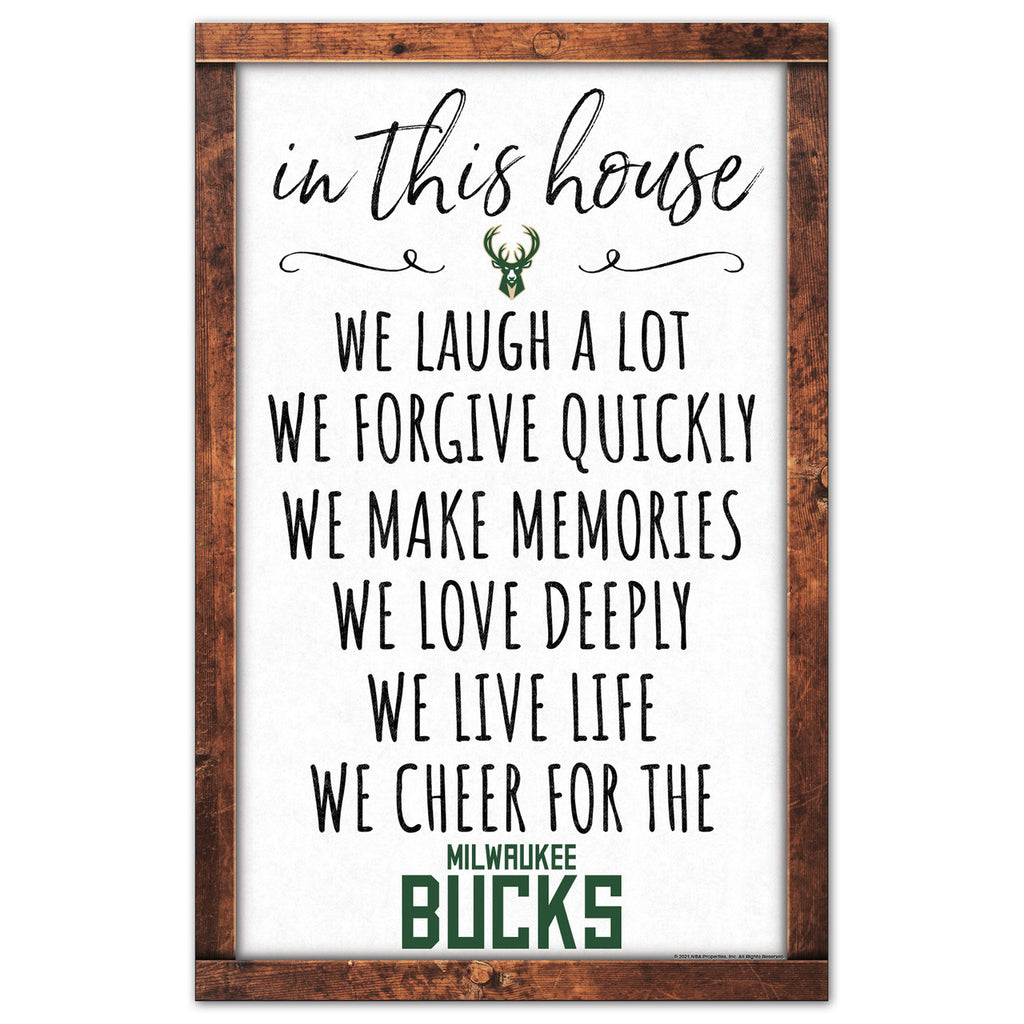 Milwaukee Bucks Sign 11x17 Wood In This House