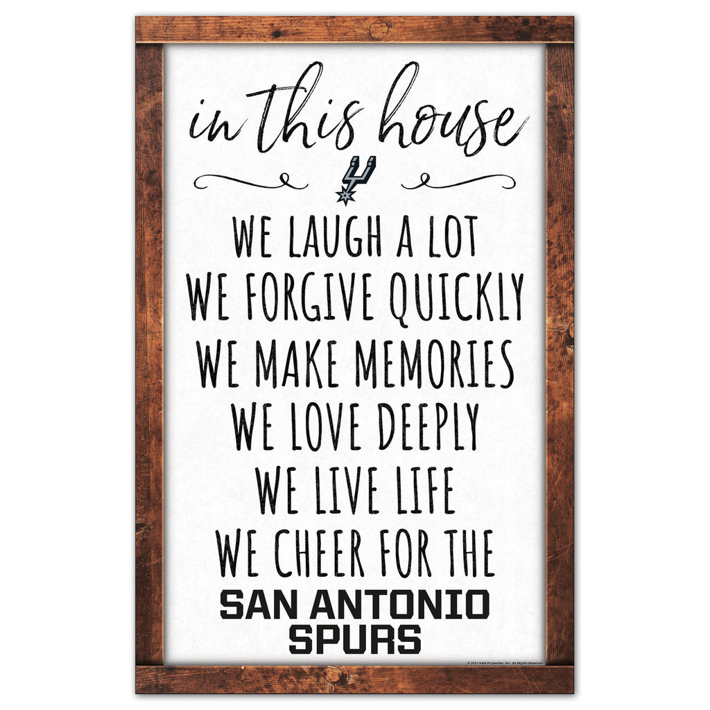 San Antonio Spurs Sign 11x17 Wood In This House