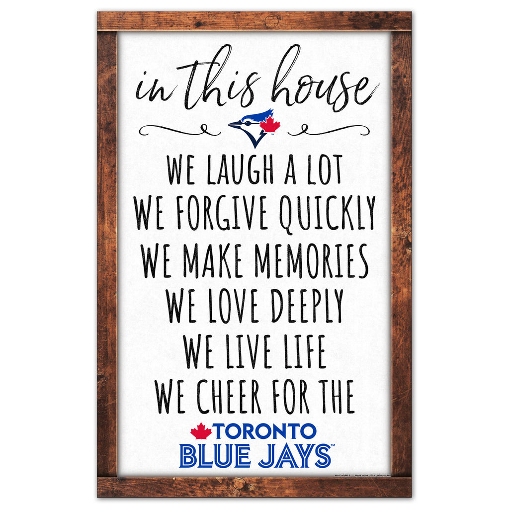 Toronto Blue Jays Sign 11x17 Wood In This House