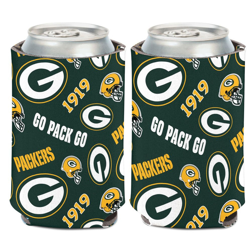 Green Bay Packers Can Cooler Scatterprint Design