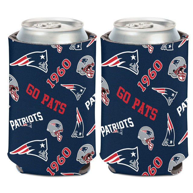 New England Patriots Can Cooler Scatterprint Design