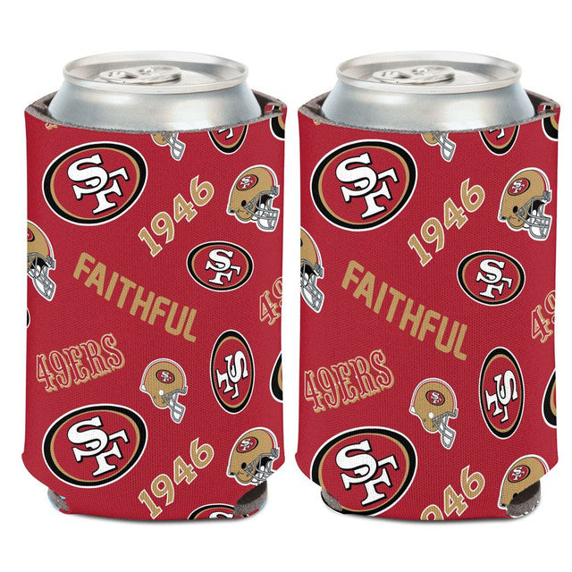 San Francisco 49ers Can Cooler Scatterprint Design