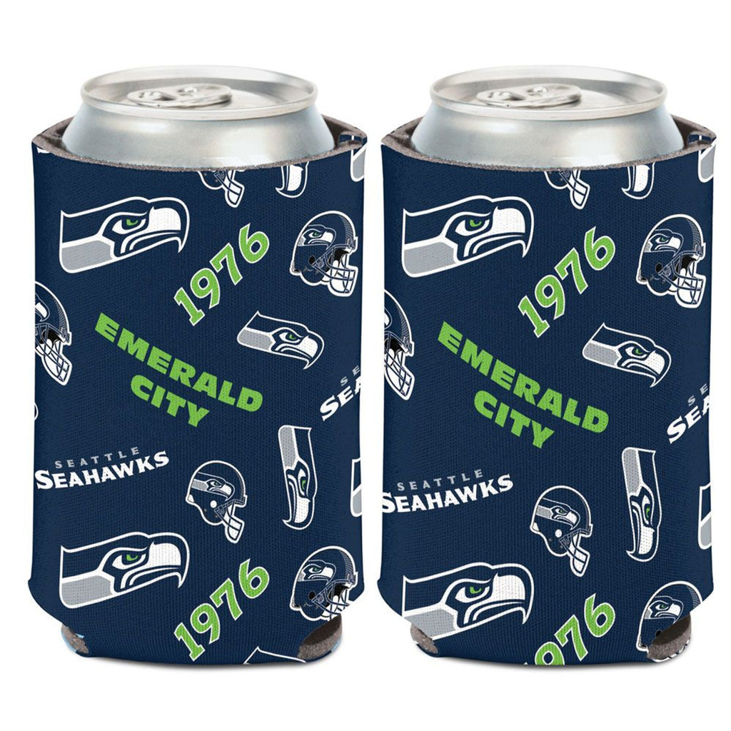 Seattle Seahawks Can Cooler Scatterprint Design