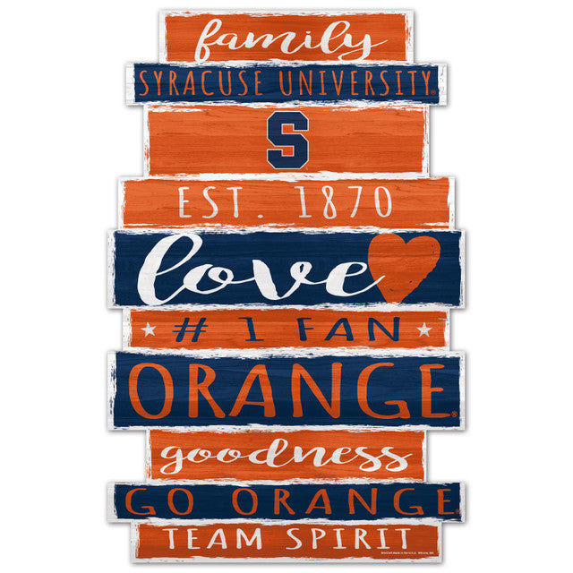 Syracuse Orange Sign 11x17 Wood Family Word