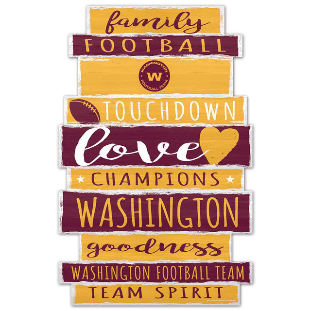 Washington Commanders Sign 11x17 Wood Family Word Design