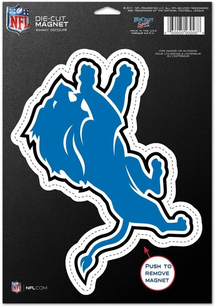 Detroit Lions Magnet 6.25x9 Die Cut Logo Design - Special Order