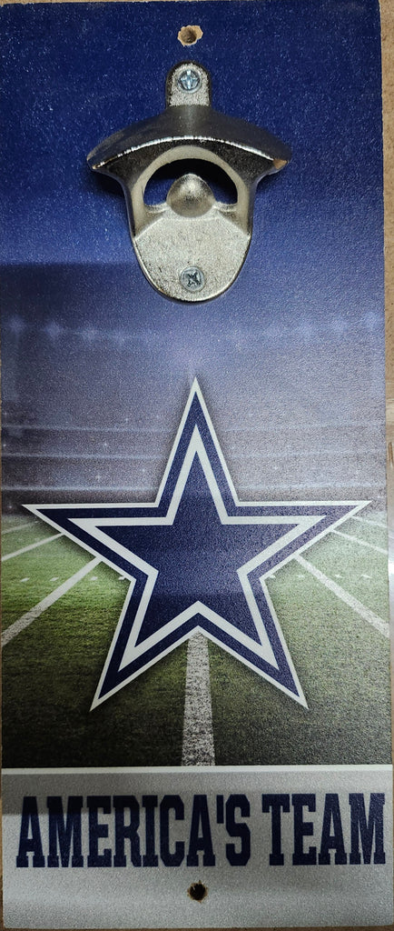 Dallas Cowboys Sign Wood 5x11 Bottle Opener Slogan