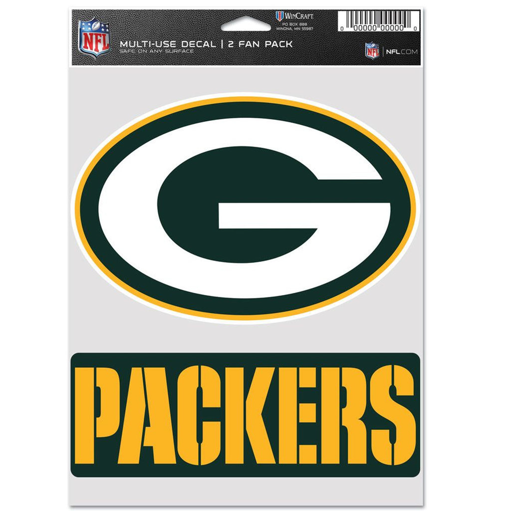 Green Bay Packers Decal Multi Use Fan 2 Pack