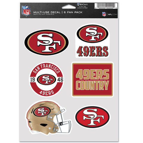 San Francisco 49ers Decal Multi Use Fan 6 Pack