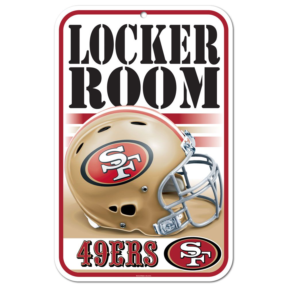 San Francisco 49ers Sign 11x17 Plastic Locker Room Design