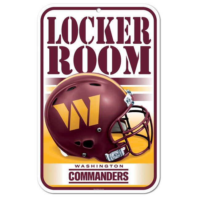 Washington Commanders Sign 11x17 Plastic Locker Room Design