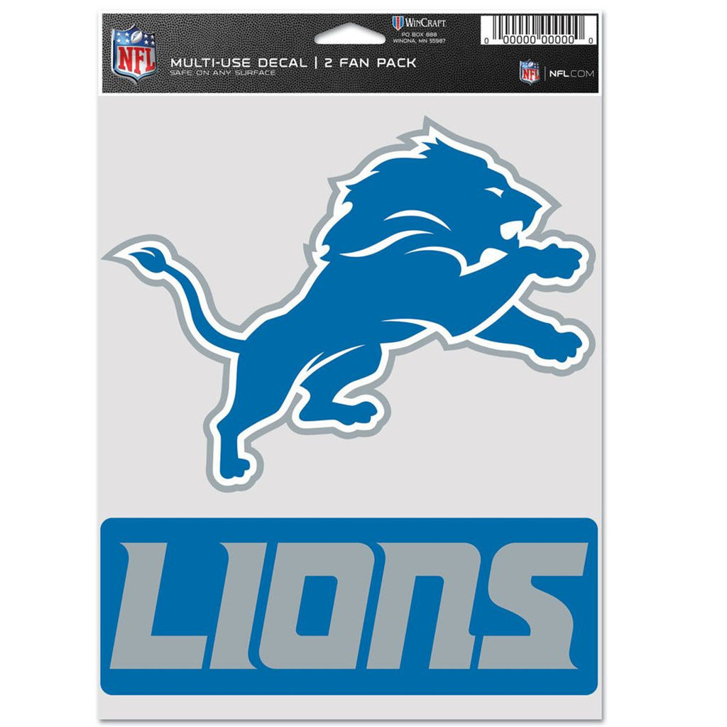 Detroit Lions Decal Multi Use Fan 2 Pack