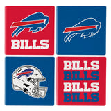 Buffalo Bills Coaster Set 4 Piece with Wood Caddy