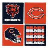Chicago Bears Coaster Set 4 Piece with Wood Caddy