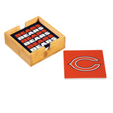Chicago Bears Coaster Set 4 Piece with Wood Caddy