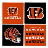 Cincinnati Bengals Coaster Set 4 Piece with Wood Caddy