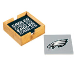 Philadelphia Eagles Coaster Set 4 Piece with Wood Caddy