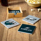 Philadelphia Eagles Coaster Set 4 Piece with Wood Caddy