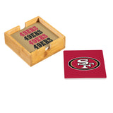 San Francisco 49ers Coaster Set 4 Piece with Wood Caddy